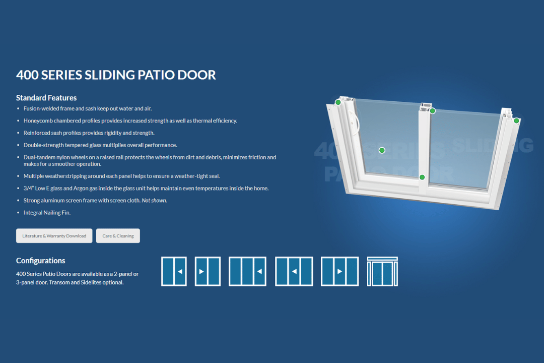 400 series sliding patio door