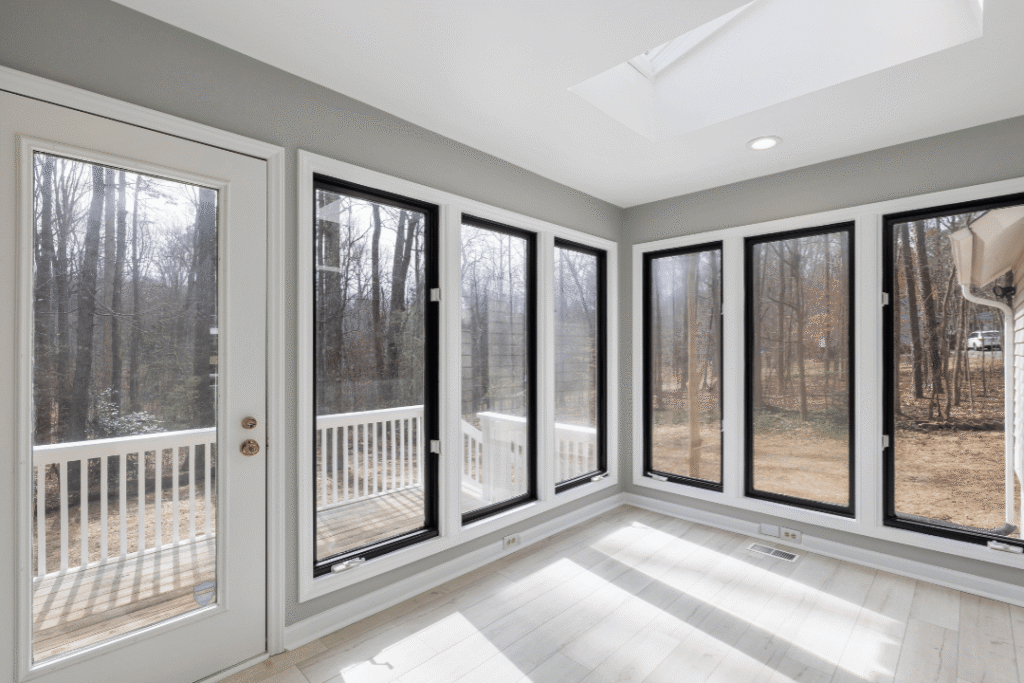hurricane impact door protecting a Florida home during high winds