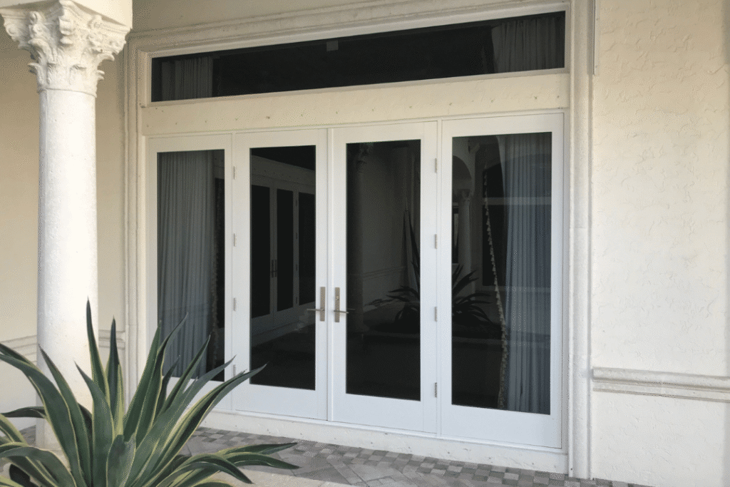 residential hurricane impact doors with laminated glass panels