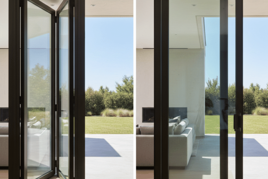 comparing folding and sliding storm doors