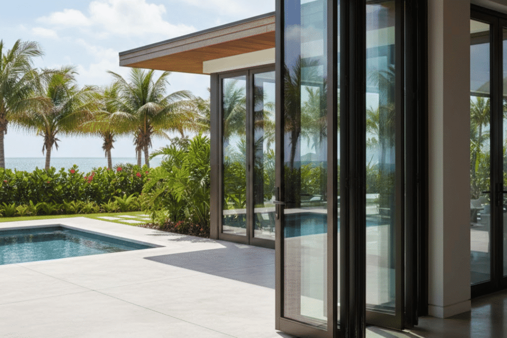 impact folding doors on a florida home
