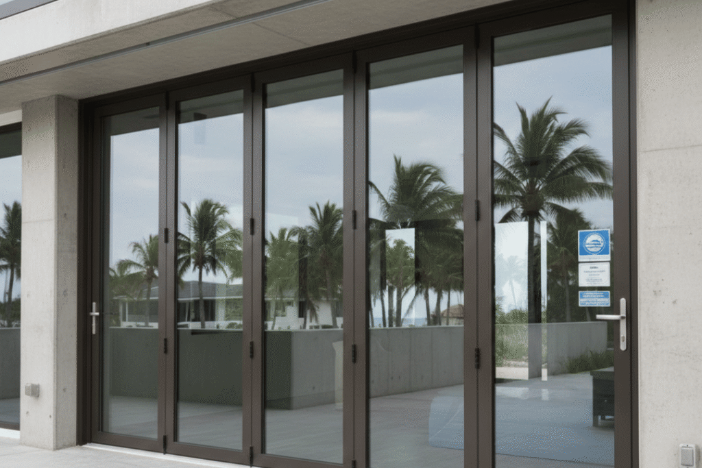 impact folding door system for storms
