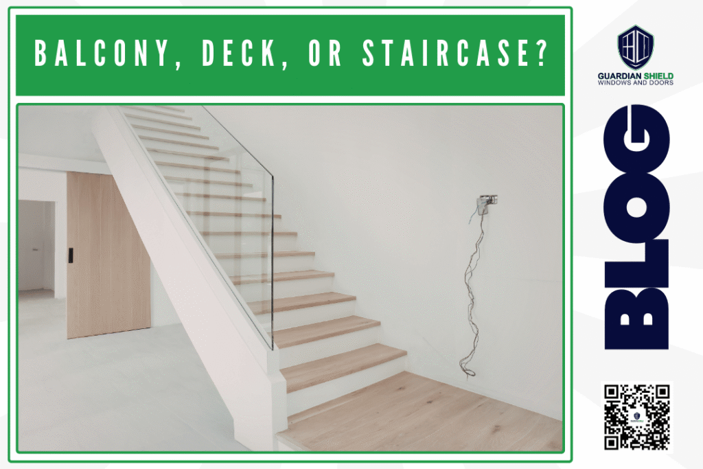 Balcony, Deck, or Staircase Choosing the Right Glass Railing System for Florida Homes - Guardian Shield Windows and Doors