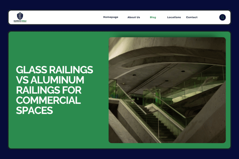 Glass Railings vs Aluminum Railings for Commercial Spaces - Guardian Shield Windows and Doors