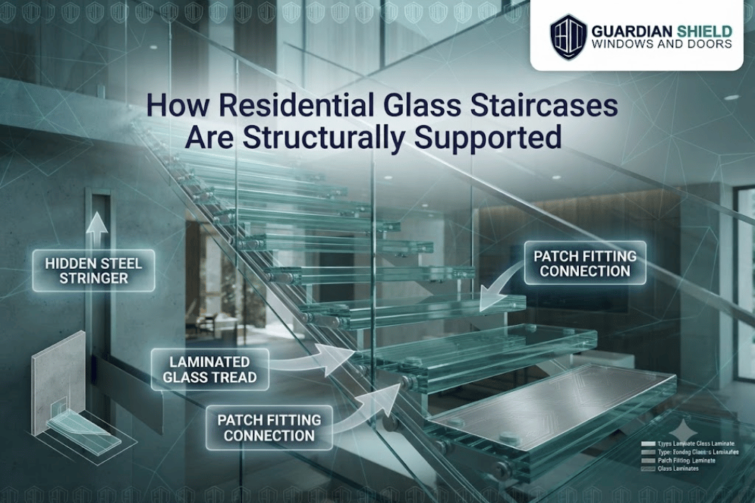 How Residential Glass Staircases Are Structurally Supported - Guardian Shield Windows and Doors