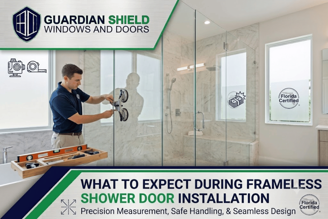 What to Expect During Frameless Showert Door Installation - Guardian Shield Windows and Doors