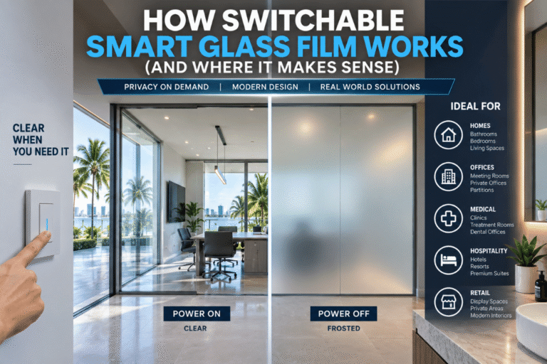 How Switchable Smart Glass Film Works (And Where It Makes Sense) - Guardian Shield Windows and Doors