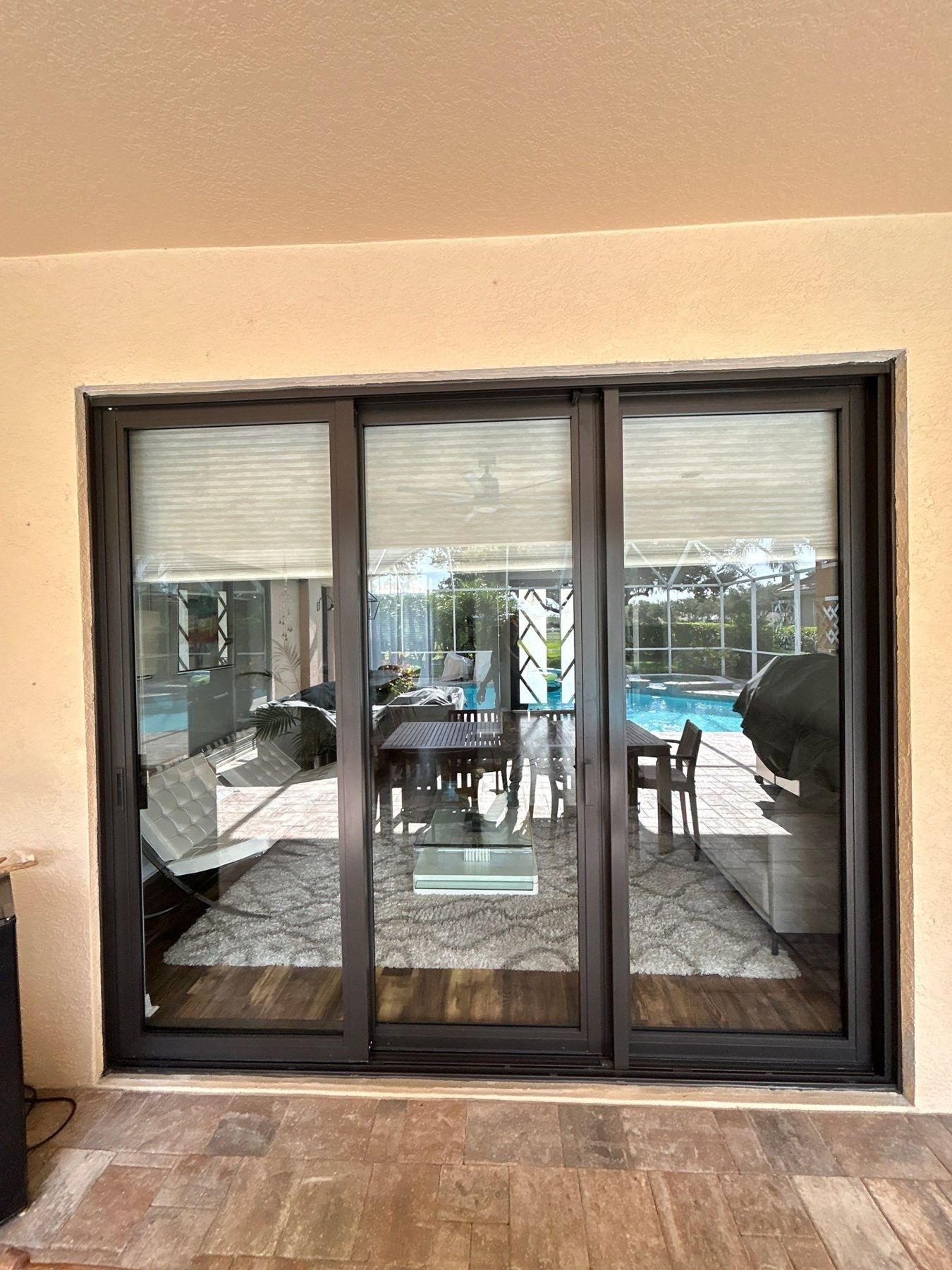 After: Lanai · sliding glass door