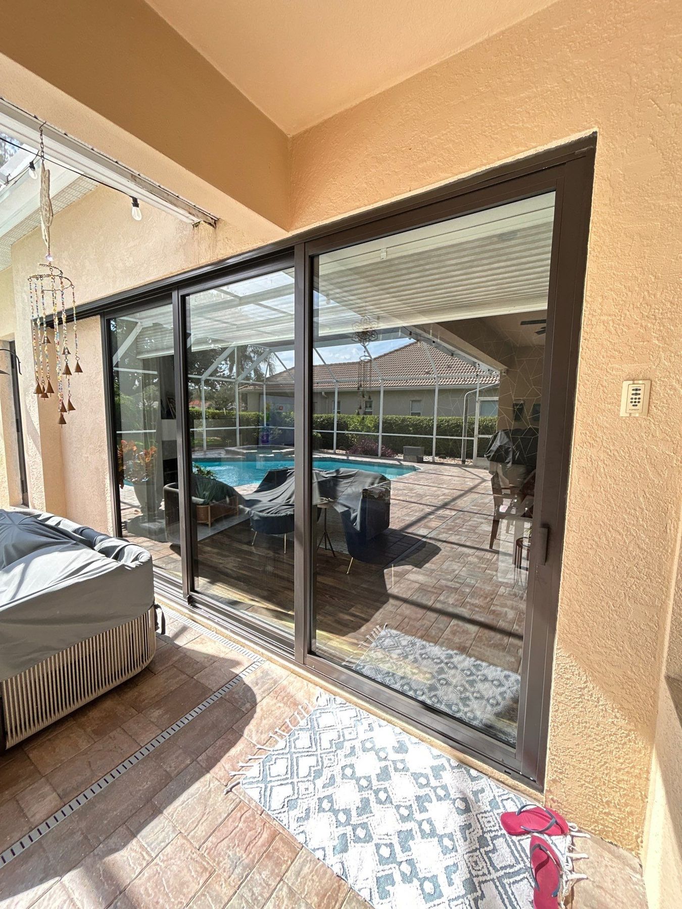 After: Lanai · pocket sliding glass door