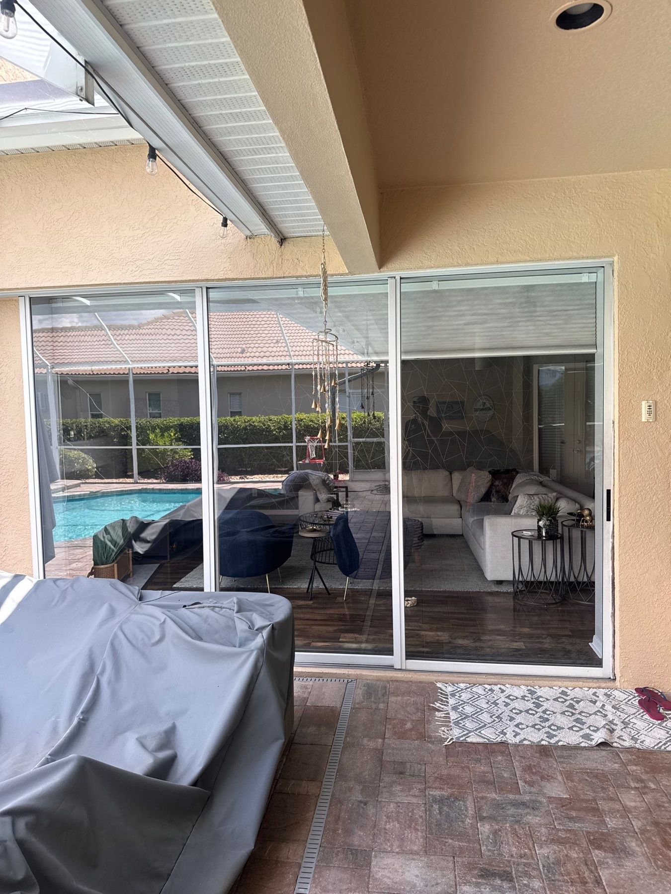 Before: Lanai · pocket sliding glass door