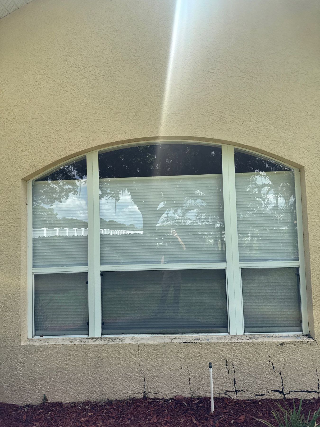 Before: Side elevation · arched XOX window